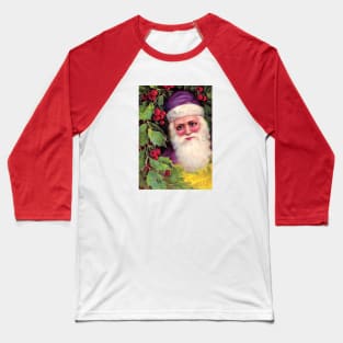 Vintage Santa Christmas Greetings Baseball T-Shirt